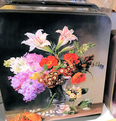 Moores Assorted Biscuits in Floral Display Tin